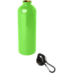 Bouteille publicitaire d'eau Oregon de 750 ml simple paroi en acier recyclé certifié RCS avec mousqueton Bouteille publicitaire d'eau Oregon de 750 ml simple paroi en acier recyclé certifié RCS avec mousqueton