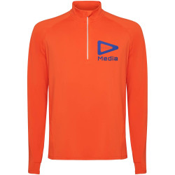 Sweatshirt publicitaire Estambul à manches longues et col demi-zip pour homme