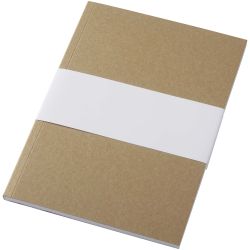 Carnet publicitaire A5 à couverture souple recyclée en kraft Novella Austen avec 50 feuilles Carnet publicitaire A5 à couverture souple recyclée en kraft Novella Austen avec 50 feuilles