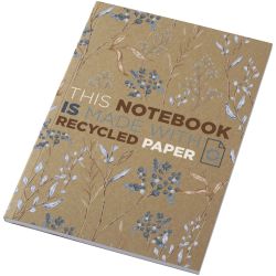 Carnet publicitaire A5 à couverture souple recyclée en kraft Novella Austen avec 50 feuilles Carnet publicitaire A5 à couverture souple recyclée en kraft Novella Austen avec 50 feuilles