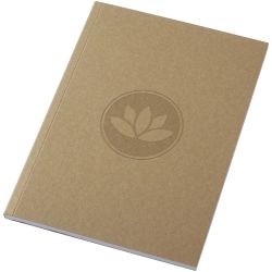 Carnet publicitaire A5 à couverture souple recyclée en kraft Novella Austen avec 50 feuilles Carnet publicitaire A5 à couverture souple recyclée en kraft Novella Austen avec 50 feuilles