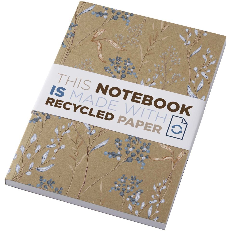 Cahier publicitaire kraft Novella Austen A5 recyclé à couverture souple de 100 feuilles