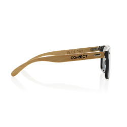 Lunettes publicitaires de soleil en plastique recyclé RCS et bambou Prism Lunettes publicitaires de soleil en plastique recyclé RCS et bambou Prism