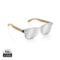 Lunettes publicitaires de soleil en plastique recyclé RCS et bambou Prism Lunettes publicitaires de soleil en plastique recyclé RCS et bambou Prism