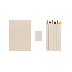 Set publicitaire de 6 crayons de couleur avec carnet GRS Infinity Micki Set publicitaire de 6 crayons de couleur avec carnet GRS Infinity Micki