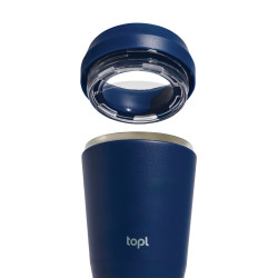 Mug publicitaire 354 ml avec couvercle 360 en acier recyclé Topl Mug publicitaire 354 ml avec couvercle 360 en acier recyclé Topl