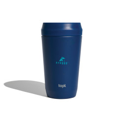 Mug publicitaire 354 ml avec couvercle 360 en acier recyclé Topl Mug publicitaire 354 ml avec couvercle 360 en acier recyclé Topl