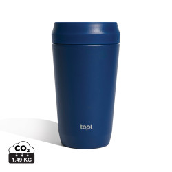 Mug publicitaire 354 ml avec couvercle 360 en acier recyclé Topl Mug publicitaire 354 ml avec couvercle 360 en acier recyclé Topl
