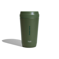 Mug publicitaire 354 ml avec couvercle 360 en acier recyclé Topl Mug publicitaire 354 ml avec couvercle 360 en acier recyclé Topl