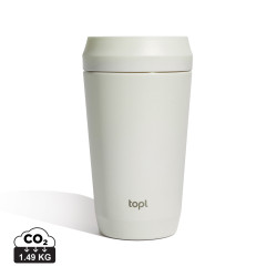 Mug publicitaire 354 ml avec couvercle 360 en acier recyclé Topl Mug publicitaire 354 ml avec couvercle 360 en acier recyclé Topl