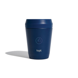 Mug publicitaire 235 ml avec couvercle 360 en acier recyclé Topl Mug publicitaire 235 ml avec couvercle 360 en acier recyclé Topl