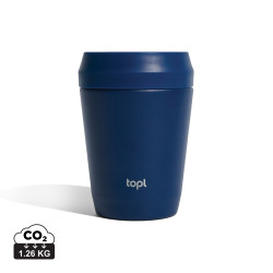 Mug publicitaire 235 ml avec couvercle 360 en acier recyclé Topl Mug publicitaire 235 ml avec couvercle 360 en acier recyclé Topl