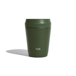 Mug publicitaire 235 ml avec couvercle 360 en acier recyclé Topl Mug publicitaire 235 ml avec couvercle 360 en acier recyclé Topl