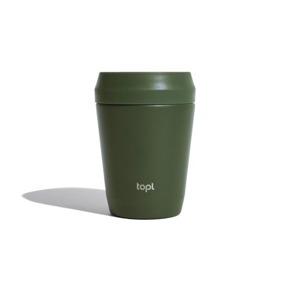 Mug publicitaire 235 ml avec couvercle 360 en acier recyclé Topl Mug publicitaire 235 ml avec couvercle 360 en acier recyclé Topl