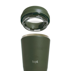 Mug publicitaire 235 ml avec couvercle 360 en acier recyclé Topl Mug publicitaire 235 ml avec couvercle 360 en acier recyclé Topl