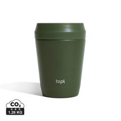 Mug publicitaire 235 ml avec couvercle 360 en acier recyclé Topl Mug publicitaire 235 ml avec couvercle 360 en acier recyclé Topl