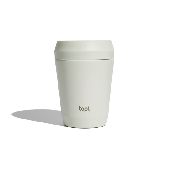 Mug publicitaire 235 ml avec couvercle 360 en acier recyclé Topl Mug publicitaire 235 ml avec couvercle 360 en acier recyclé Topl