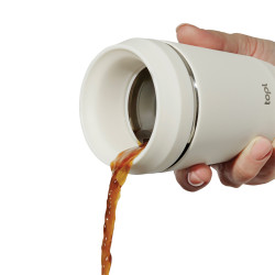 Mug publicitaire 235 ml avec couvercle 360 en acier recyclé Topl Mug publicitaire 235 ml avec couvercle 360 en acier recyclé Topl
