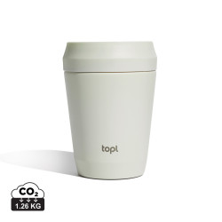 Mug publicitaire 235 ml avec couvercle 360 en acier recyclé Topl Mug publicitaire 235 ml avec couvercle 360 en acier recyclé Topl