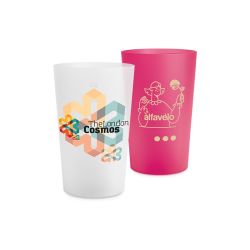 Gobelet en plastique personnalisable fabriqué en France réutilisable 390 ml ras bord