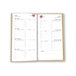 Agendas personnalisables fabriqués en France Semainier Kraft papier recyclé 90x165 mm Agendas personnalisables fabriqués en France Semainier Kraft papier recyclé 90x165 mm