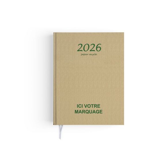 Agendas personnalisables fabriqués en France Semainier Kraft papier recyclé 165x240 mm Agendas personnalisables fabriqués en France Semainier Kraft papier recyclé 165x240 mm