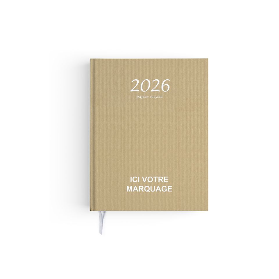 Agendas personnalisables fabriqués en France Semainier Kraft papier recyclé 210x270 mm