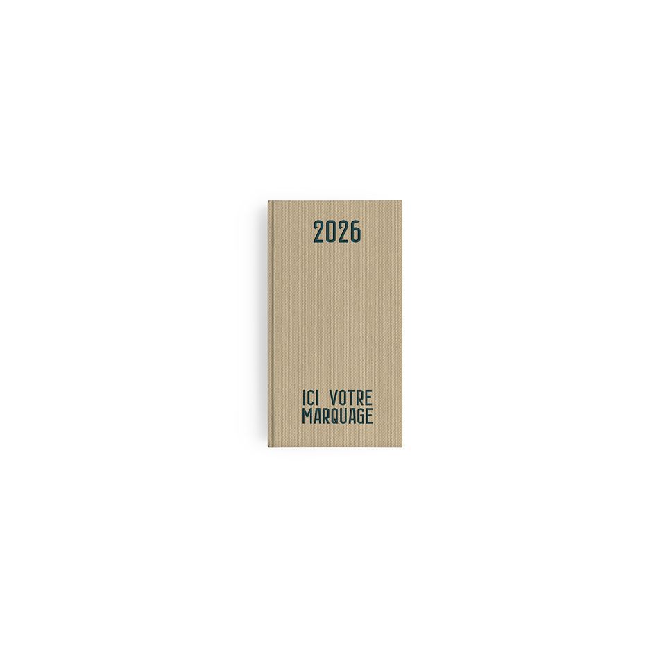 Agendas personnalisables fabriqués en France Effet Toilé 90x165 mm