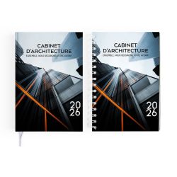 Agenda publicitaire fabriqué en France sur mesure carré 1 jour