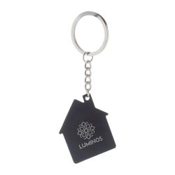 Porte-clés publicitaire acier inoxydable recyclé finition caoutchoutée Shine