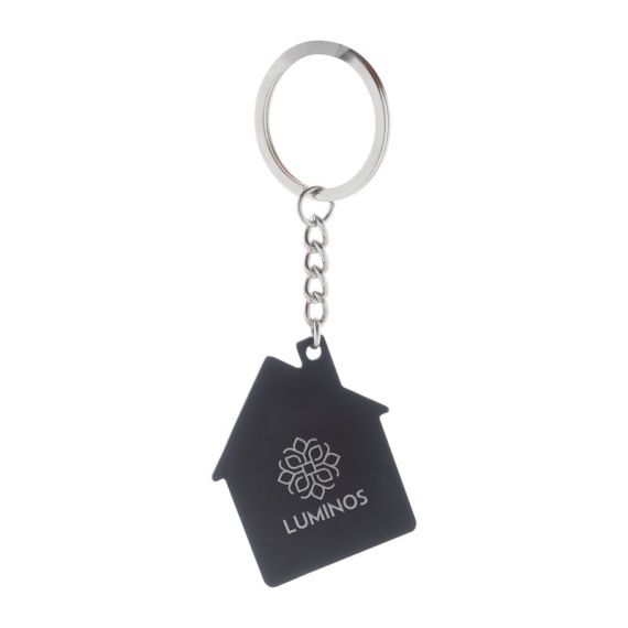 Porte-clés publicitaire acier inoxydable recyclé finition caoutchoutée Shine Porte-clés publicitaire acier inoxydable recyclé finition caoutchoutée Shine