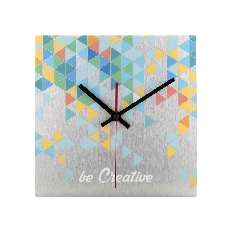 Pendule murale publicitaire BeTime Alu fabriquée en Europe