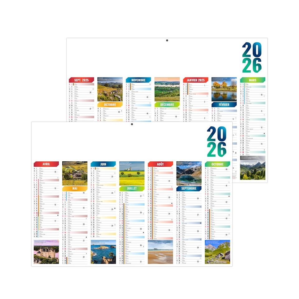 Calendriers bancaires Scolaires personnalisables fabriqués en France Emilien Souple