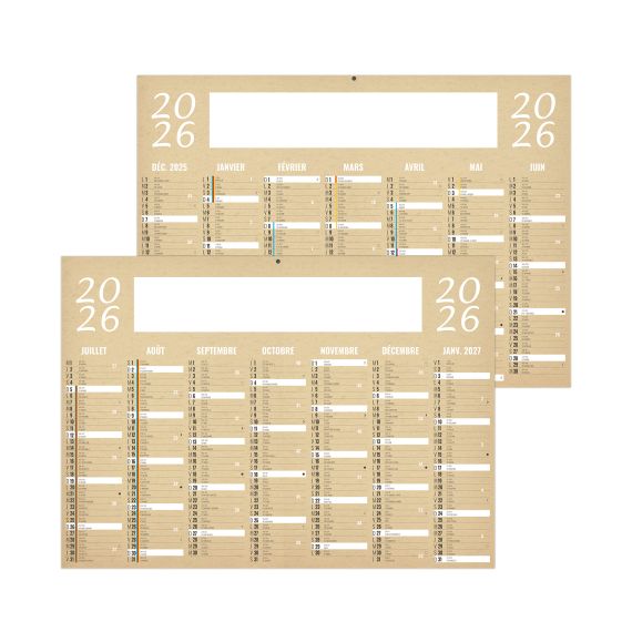 Calendrier publicitaire fabriqué en France Kraft Rigide