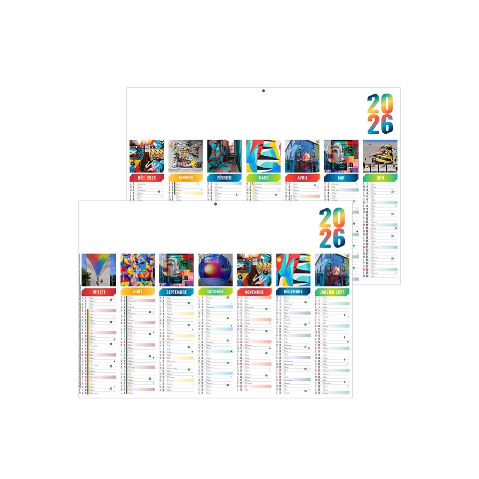 Calendrier bancaire personnalisé fabriqué en France Florian souple