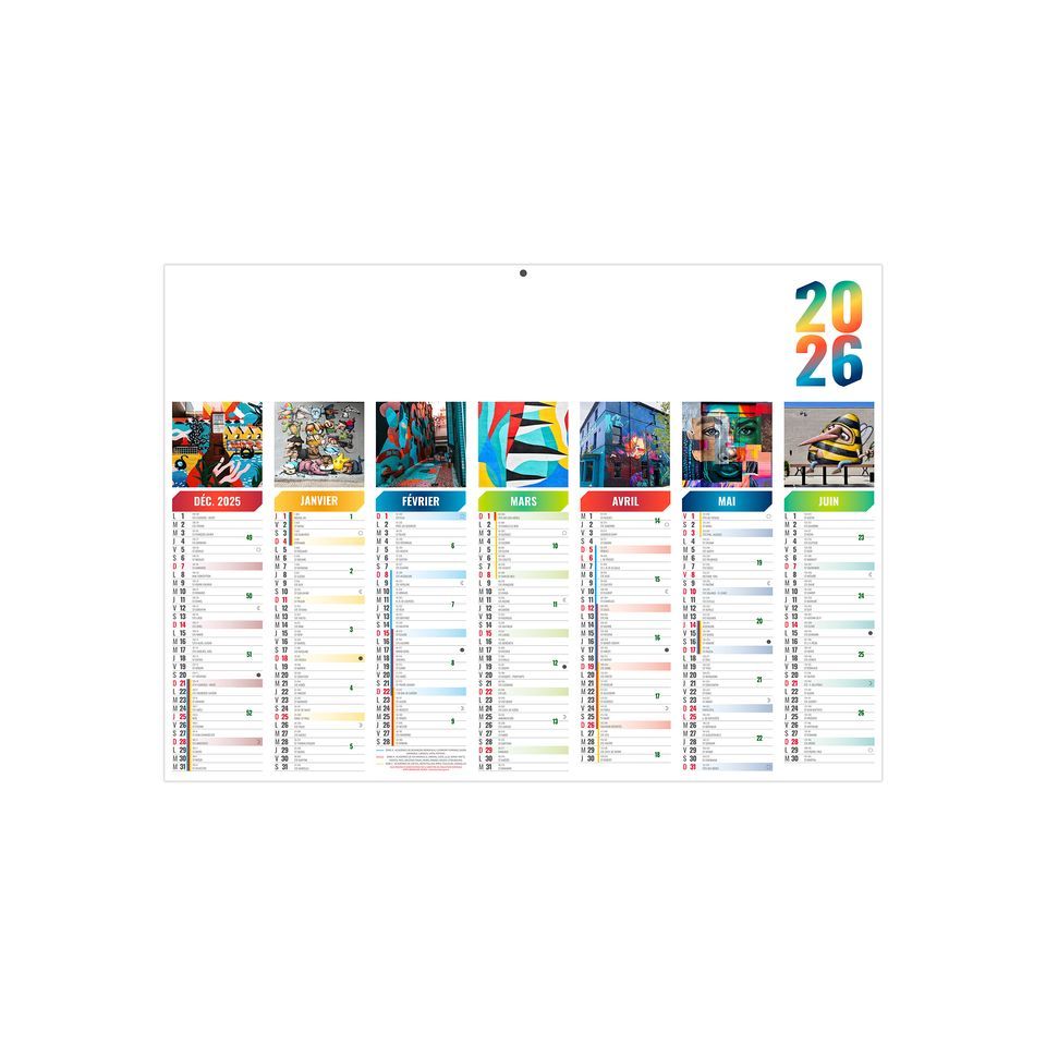 Calendrier personnalisable bancaire Florian rigide
