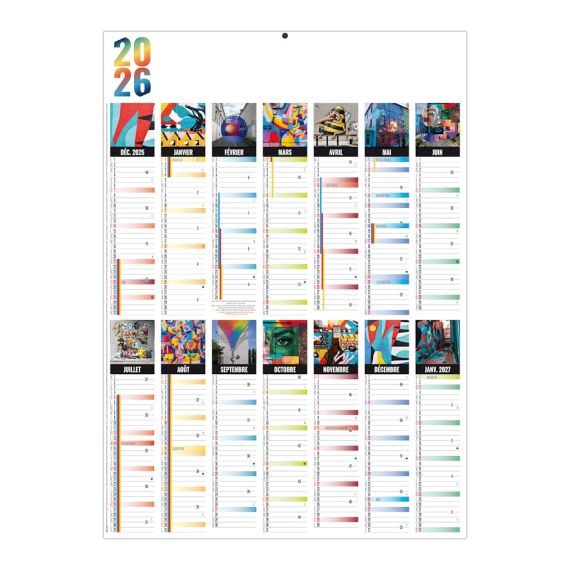 Planning effaçable personnalisé fabriqué en France Mural Color