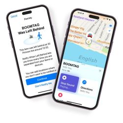 Tracker air tag publicitaire universel personnalisé compatible Apple et Android Boompods Tracker air tag publicitaire universel personnalisé compatible Apple et Android Boompods
