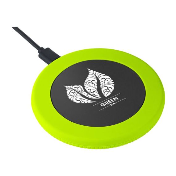 Chargeur publicitaire sans fil 15 Watt avec anneau en silicone