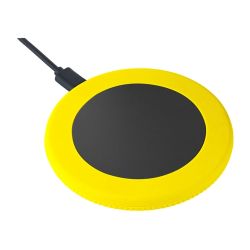 Chargeur publicitaire sans fil 15 Watt avec anneau en silicone Chargeur publicitaire sans fil 15 Watt avec anneau en silicone