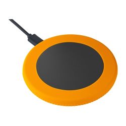 Chargeur publicitaire sans fil 15 Watt avec anneau en silicone Chargeur publicitaire sans fil 15 Watt avec anneau en silicone