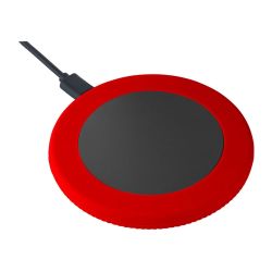 Chargeur publicitaire sans fil 15 Watt avec anneau en silicone Chargeur publicitaire sans fil 15 Watt avec anneau en silicone