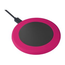 Chargeur publicitaire sans fil 15 Watt avec anneau en silicone Chargeur publicitaire sans fil 15 Watt avec anneau en silicone