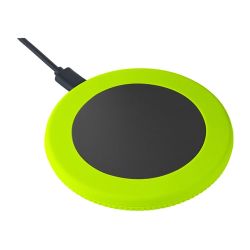 Chargeur publicitaire sans fil 15 Watt avec anneau en silicone Chargeur publicitaire sans fil 15 Watt avec anneau en silicone