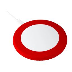 Chargeur publicitaire sans fil 15 Watt avec anneau en silicone Chargeur publicitaire sans fil 15 Watt avec anneau en silicone
