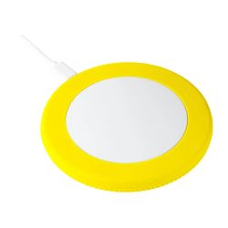 Chargeur publicitaire sans fil 15 Watt avec anneau en silicone Chargeur publicitaire sans fil 15 Watt avec anneau en silicone