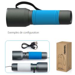 Lampe de poche personnalisée en aluminium rechargeable manchon en silicone Lampe de poche personnalisée en aluminium rechargeable manchon en silicone