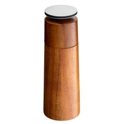 Moulin à poivre ou à sel en bois d’accacia et aluminium personnalisé