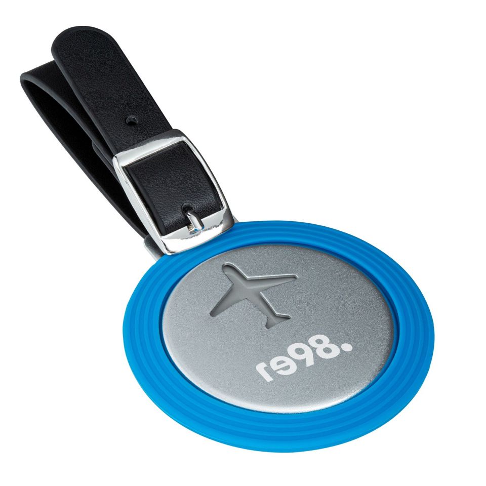Étiquette à bagage publicitaire en aluminium et silicone personnalisable