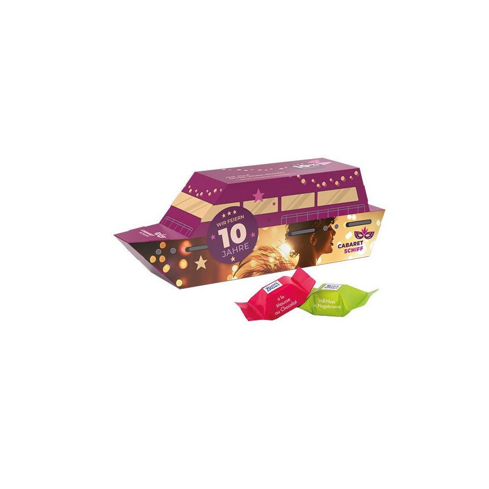 Bateau publicitaire 3D personnalisable avec chocolat Ritter SPORT Boat 
